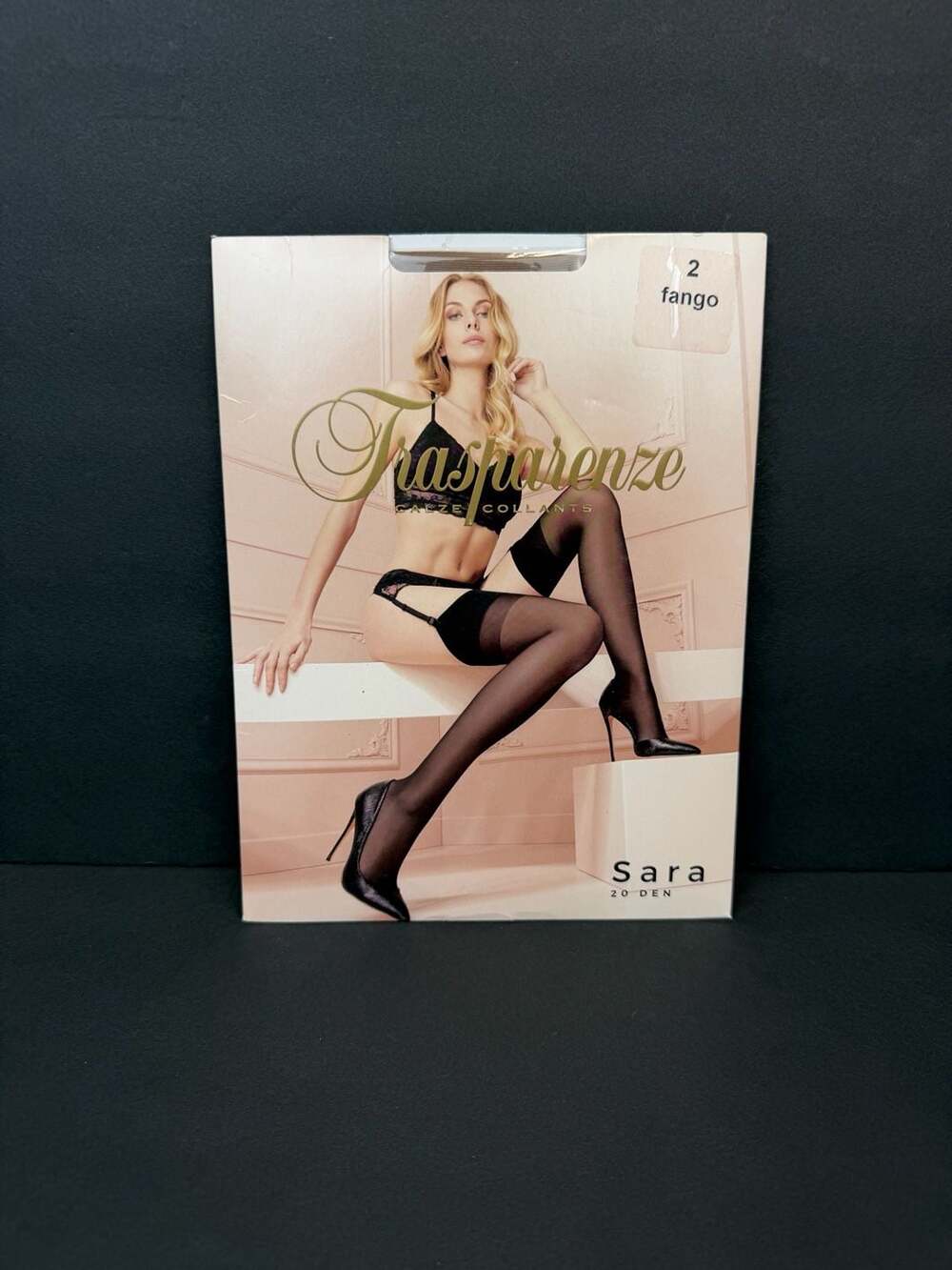 Trasparenze Sara 20 Denier Hold Ups Stockings Fango Size 2